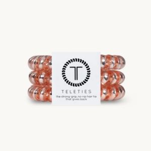 Teleties Hairbands 3pk- Millennial Pink |New|Strong Grip|LARGE | Hair Tie